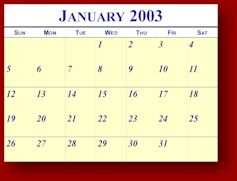 January Calendar