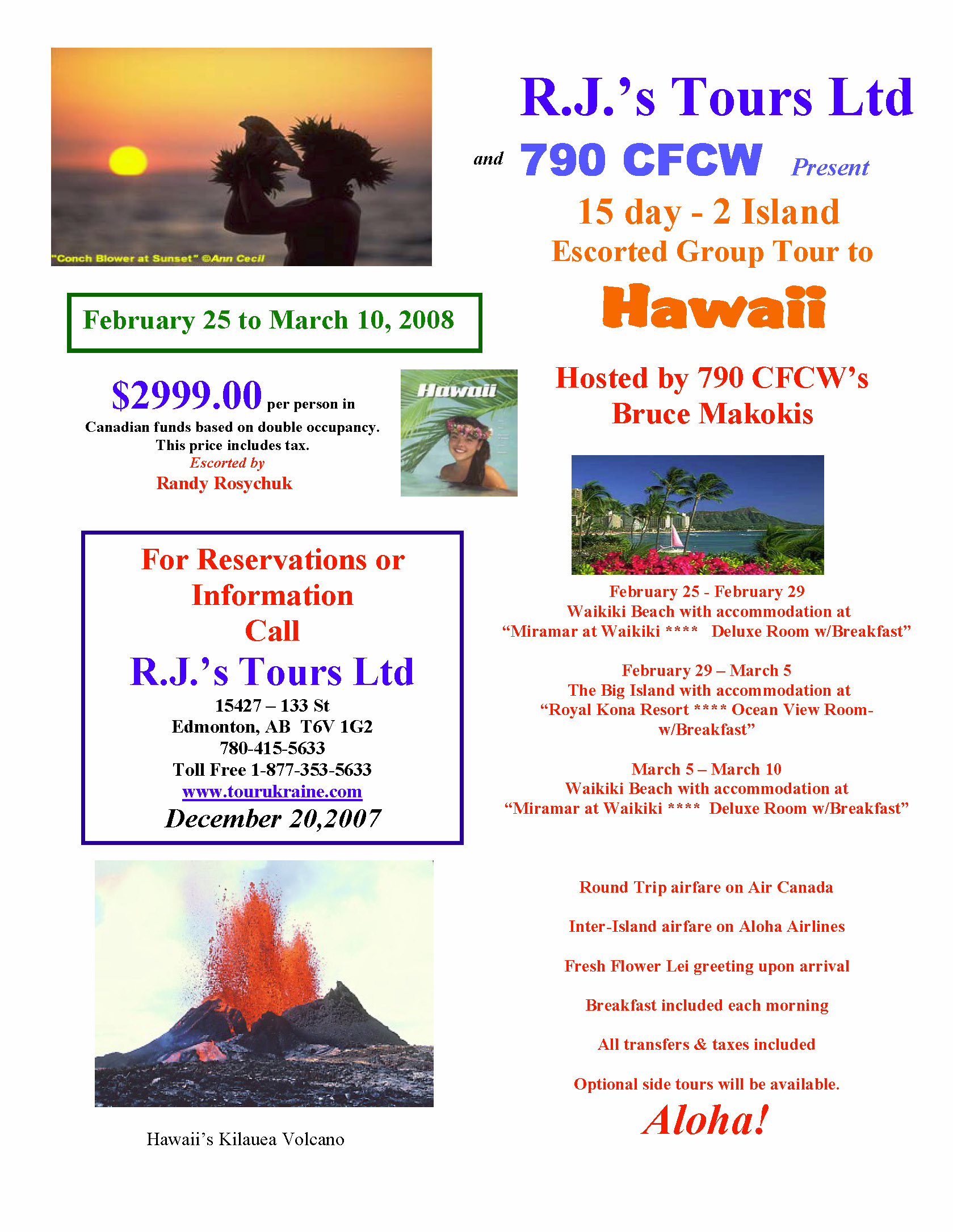 Hawaiian Islands Announcement