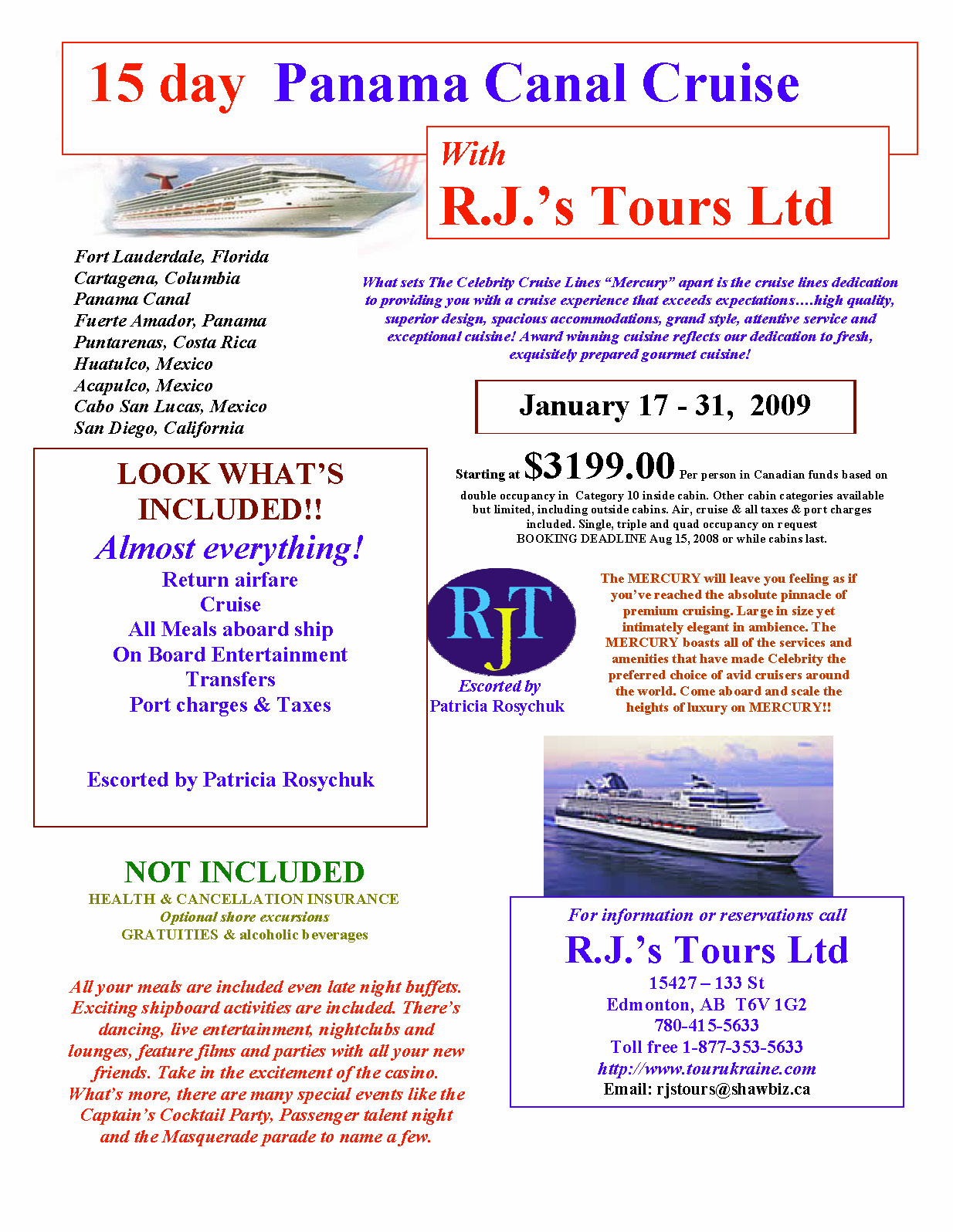 Panama Cruise Brochure