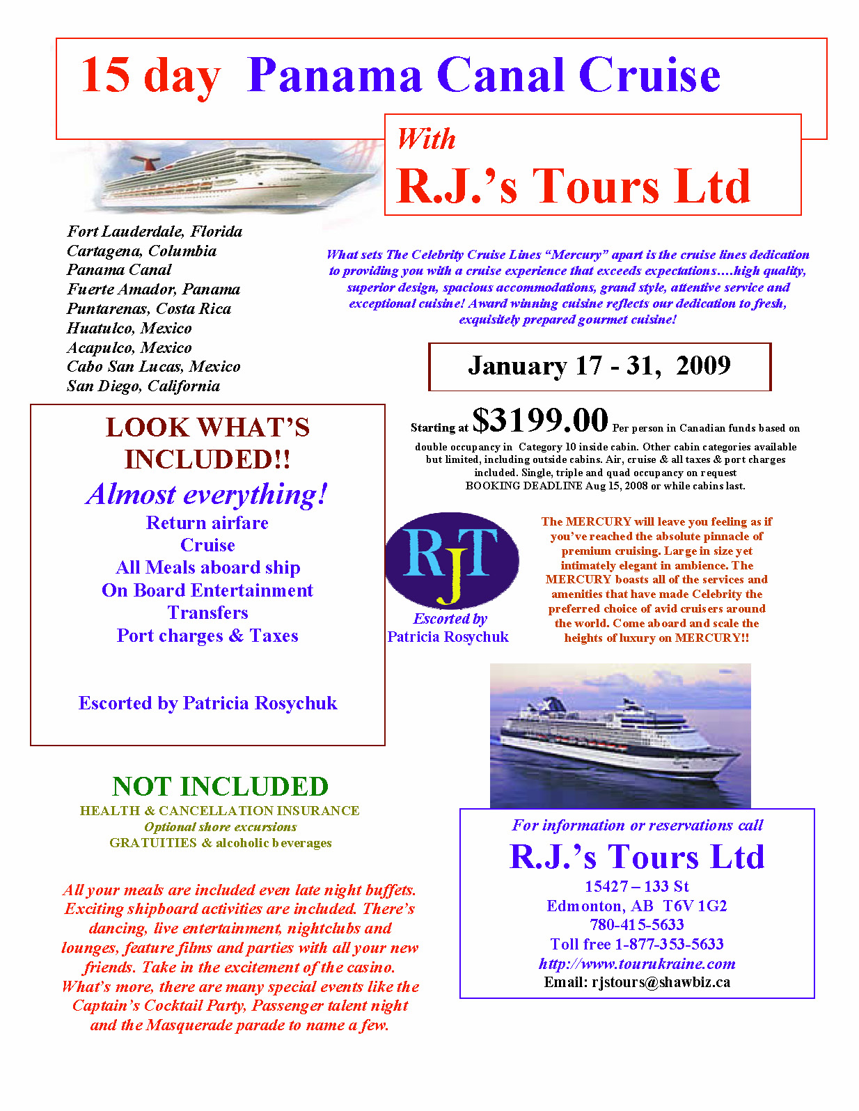 Panama Cruise Brochure