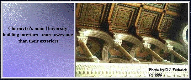 Chernivtsi University ceiling buttresses